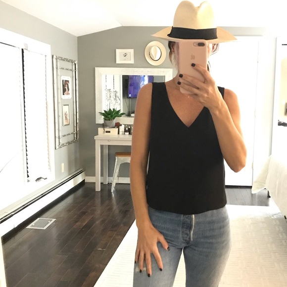 Babaton Tops - Babaton x Aritzia black v neck sleeveless top XS